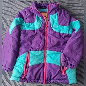 Purple and Teal Kids Jacket M 5/6